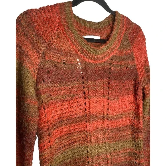 Maurices Woman's Sweater Size small‎ Open Knit Wool Blend Striped fall stretchy - Picture 2 of 8